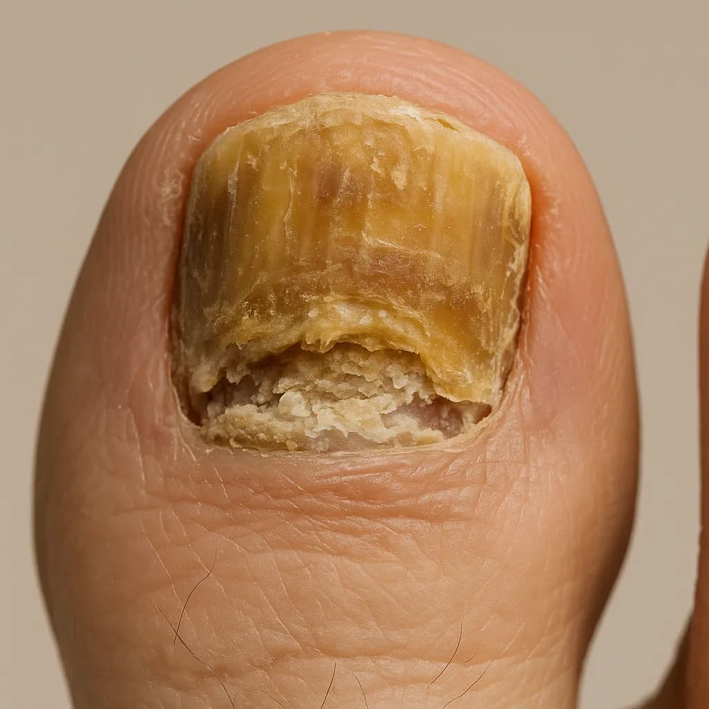 Severe toenail fungus infection