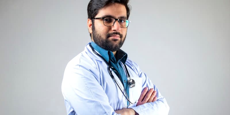 Doctor reviewing patient case